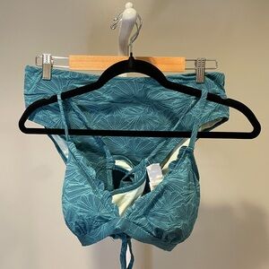 Cupshe Teal Floral High-Waisted Bikini Size X-Large NWT